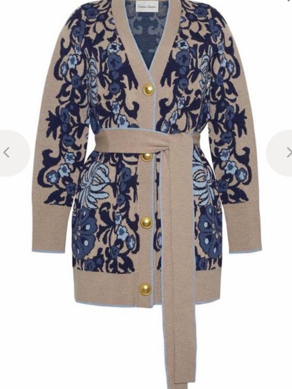 Cara Cara Randy  Floral Knit Belted Cardigan